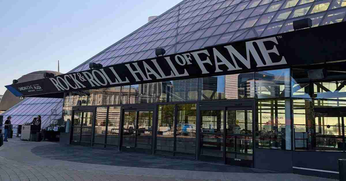 The front of the Rock and Roll Hall of Fame